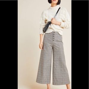Anthropologie Roma Plaid Chenille Trousers